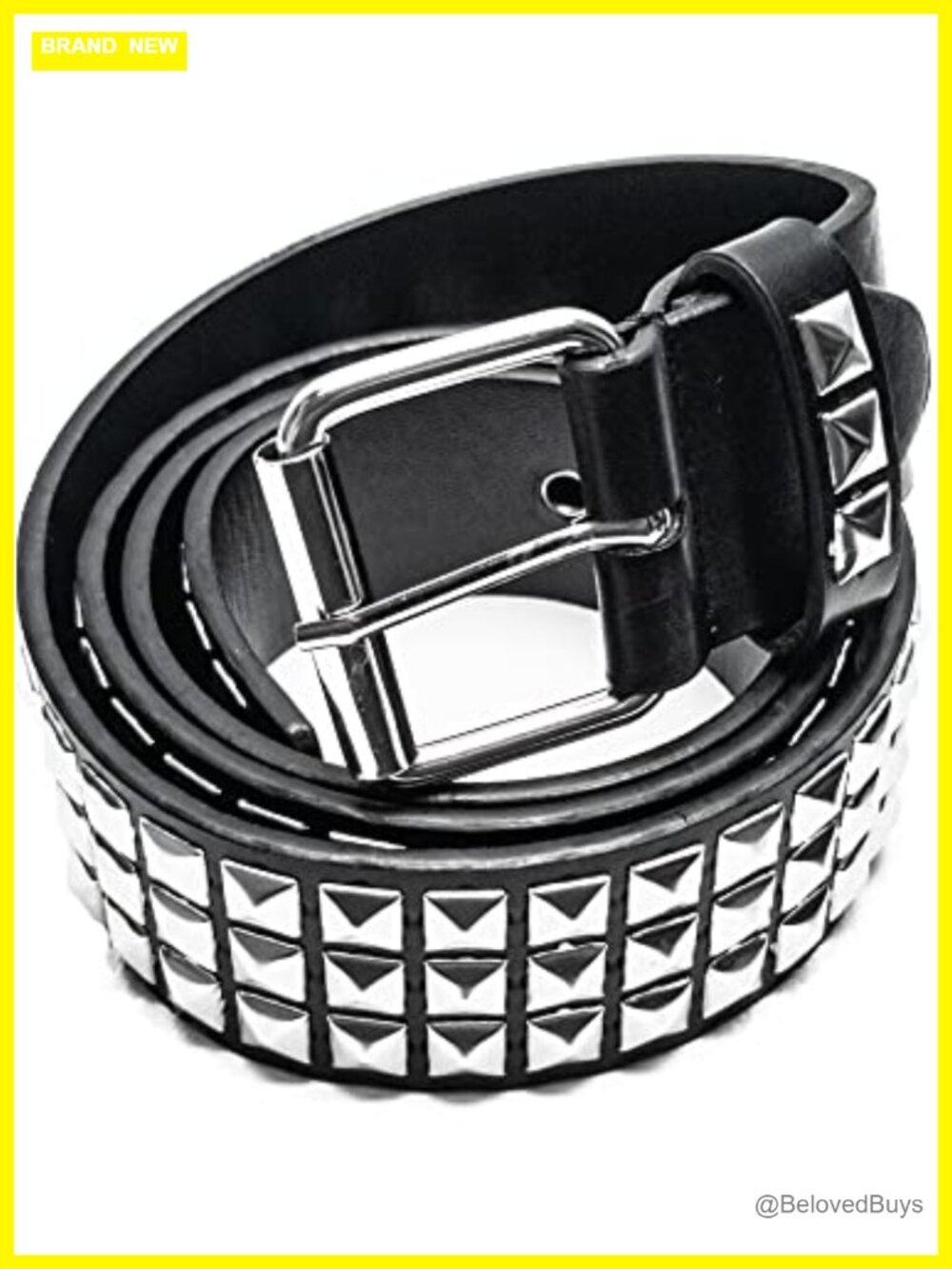 Punk Studded Belt Silver Square Studs Goth Y2K Emo Grunge Accessory